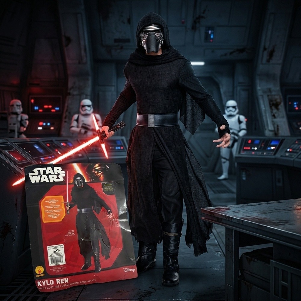 Star Wars Kylo Ren Adult Costume Deluxe Rubies Robe and Mask Black Standard M